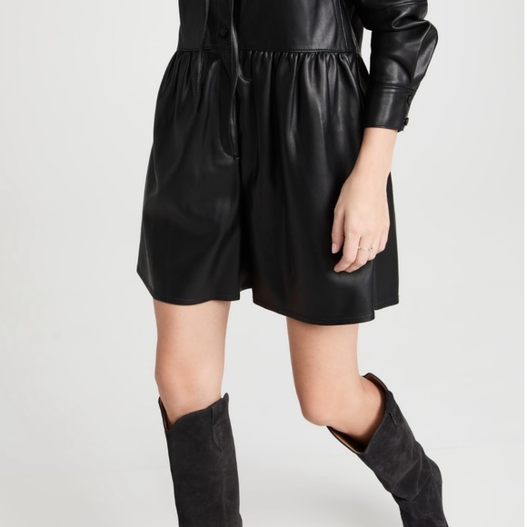 Rebecca Taylor Vegan Leather Romper - Picture 13 of 14